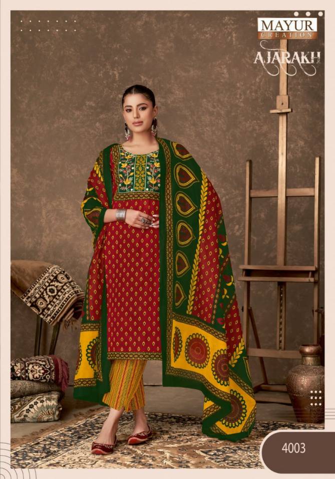 Ajarakh Vol 4 By Mayur Cotton Printed Kurti With Bottom Dupatta Wholesale Shop in Surat 
